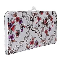 NUREV Vintage Bridal 3D Floral print Clutch PU-LEATHER Shining  Glittering material Hand Wallet/Clutch Purse-thumb1