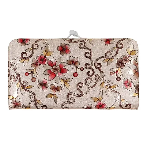 NUREV Vintage Bridal 3D Floral print Clutch PU-LEATHER Shining  Glittering material Hand Wallet/Clutch Purse