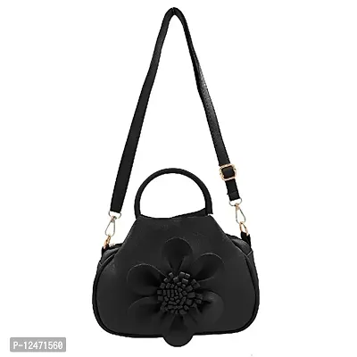 Stylish Black PU Leather Solid Handbags For Women-thumb0
