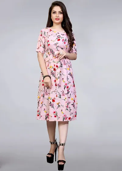 WOMEN'S STYLISH FLORAL PRINT WESTERN DRESS