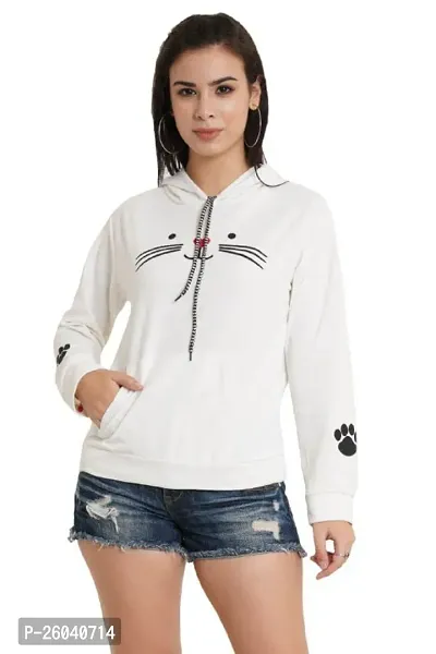 Women Printed Hooded Neck Sweater-thumb0