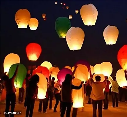 GTS Sky Lanterns Wishing Candle Hot Air Balloon for Diwali/Marriage/Christmas/All Festival Multi-Color (Air Balloon, Pack of 10)-thumb2