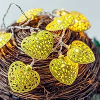 GreenUniverse 5 Meter LED String Golden Iron Metal Heart Shape Lights Ornament for Indoor Outdoor Decoration | Copper String Fairy Light for Home,Office, Diwali, Eid & Christmas (Heart Checks)-thumb4