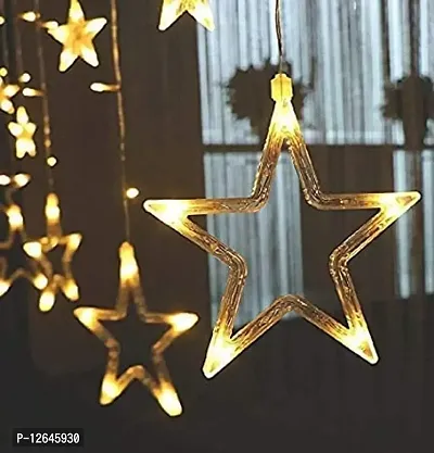 10 Star-Light Plastic Star Curtain String Lights 5 Big Star 5 Small Star with 8 Modes Hanging for Decoration Festivals and Party's (Star Light)