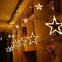 10 Star-Light Plastic Star Curtain String Lights 5 Big Star 5 Small Star with 8 Modes Hanging for Decoration Festivals and Party's (Star Light)-thumb1