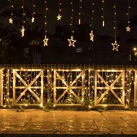 12 Stars 138 LED Star Lights, Curtain String Lights for Bedroom with 8 Lighting Modes,Waterproof Window Lights Ramadan Decorations, Wedding,Garden Christmas Decorations Lights - Warm White-thumb4