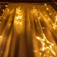 12 Stars 138 LED Star Lights, Curtain String Lights for Bedroom with 8 Lighting Modes,Waterproof Window Lights Ramadan Decorations, Wedding,Garden Christmas Decorations Lights - Warm White-thumb1