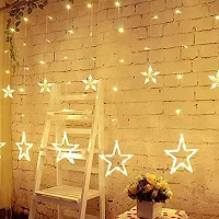 PARIDA Enterprise Stars Curtain String Lights Decorative Star Curtain LED Lights for Diwali Christmas Wedding (10 Star 138 LED 8 Flashing Modes in White Color)-thumb1