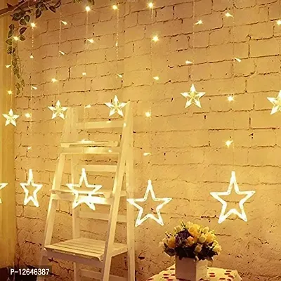 PARIDA Enterprise Stars Curtain String Lights Decorative Star Curtain LED Lights for Diwali Christmas Wedding (10 Star 138 LED 8 Flashing Modes in White Color)-thumb2