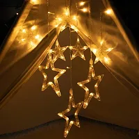 12 Stars 138 LED Star Lights, Curtain String Lights for Bedroom with 8 Lighting Modes,Waterproof Window Lights Ramadan Decorations, Wedding,Garden Christmas Decorations Lights - Warm White-thumb3