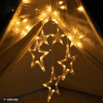 12 Stars 138 LED Star Lights, Curtain String Lights for Bedroom with 8 Lighting Modes,Waterproof Window Lights Ramadan Decorations, Wedding,Garden Christmas Decorations Lights - Warm White-thumb4