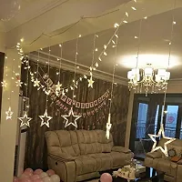 PARIDA Enterprise Stars Curtain String Lights Decorative Star Curtain LED Lights for Diwali Christmas Wedding (10 Star 138 LED 8 Flashing Modes in White Color)-thumb3