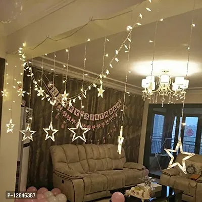 PARIDA Enterprise Stars Curtain String Lights Decorative Star Curtain LED Lights for Diwali Christmas Wedding (10 Star 138 LED 8 Flashing Modes in White Color)-thumb4