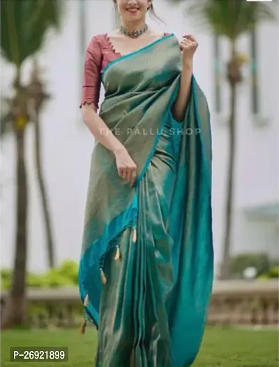 Classic Cotton Saree with Blouse piece For Women-thumb0