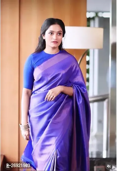 Classic Cotton Saree with Blouse piece For Women-thumb0