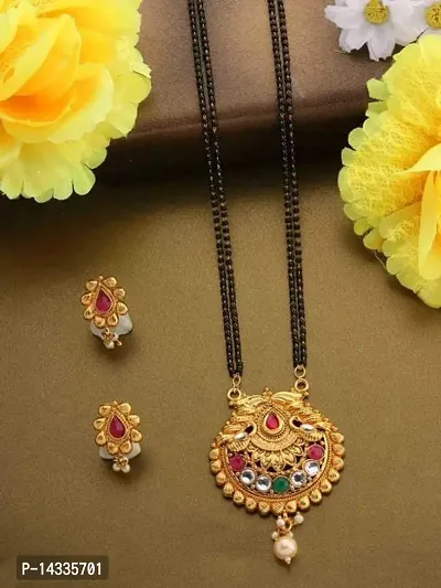 Elegant Alloy Mangalsutra With Earrings for Women-thumb0