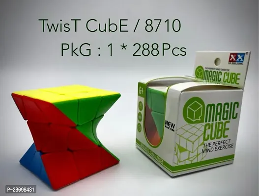 Speed Cube Bundle Of Twist and Fiisher Speed Stickerless Shape Mod Magic Puzzle Cube Game Toy-thumb0