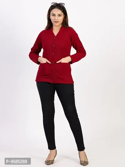 Buy EKOM Women Woolen v-Neck Cardigan Sweater for Winter wear with