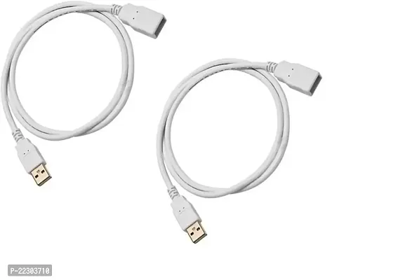 Reversible USB 2.0 1.5 m SBUSBMF1.5nbsp;nbsp;(Compatible with Computer, Led Tv, Pendrive connect, Laptop, White, One Cable) Pack of 2