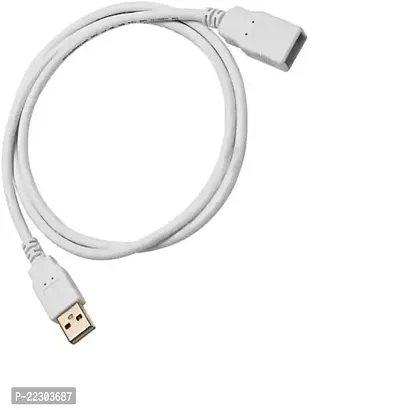 Reversible USB 2.0 1.5 m SBUSBMF1.5nbsp;nbsp;(Compatible with Computer, Led Tv, Pendrive connect, Laptop, White, One Cable)-thumb0