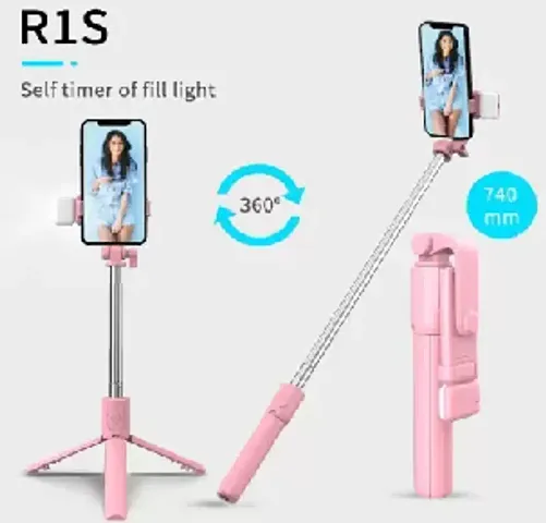 Sharp beak reg; Best Buy pink R1S LED Fill Light Tripod Selfie Stick for Vlogging/Photography Bluetooth Selfie Stick  (Black, Remote Included)