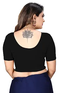 Reliable Black Lycra Blend Self Pattern Stitched Blouses For Women-thumb2