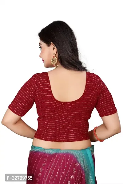 Reliable Red Crush Self Pattern Stitched Blouses For Women-thumb3