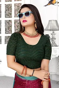 Reliable Green Crush Self Pattern Stitched Blouses For Women-thumb1