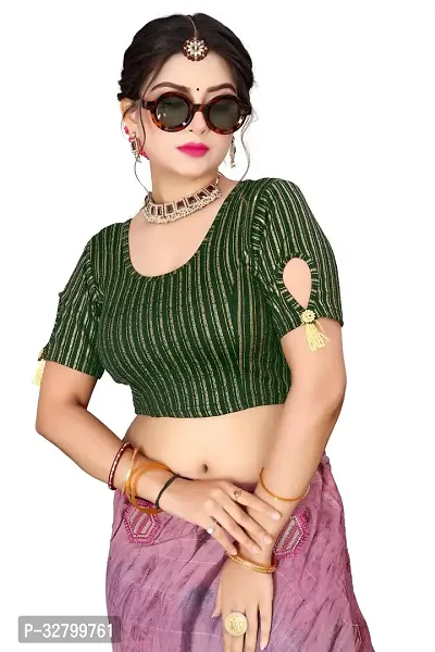 Reliable Green Telestar Self Pattern Stitched Blouses For Women-thumb0