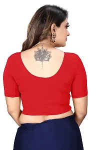 Reliable Red Lycra Blend Self Pattern Stitched Blouses For Women-thumb2