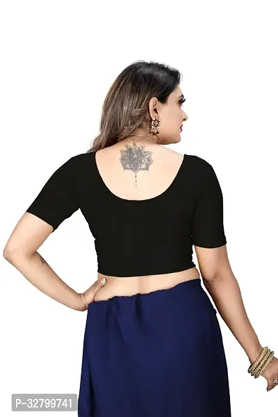 Reliable Black Velvet Self Pattern Stitched Blouses For Women-thumb3