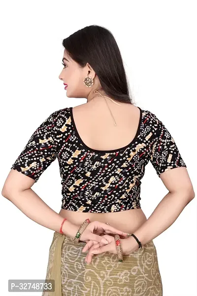 Stylish Cotton Blend Round Neck Stitched Blouse For Women-thumb4