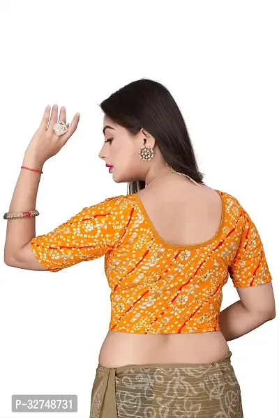 Stylish Cotton Blend Round Neck Stitched Blouse For Women-thumb4