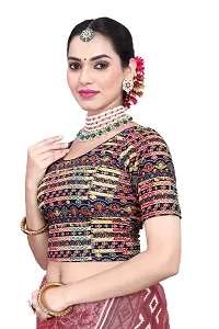 Stylish Cotton Blend Round Neck Stitched Blouse For Women-thumb2