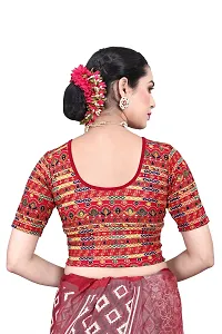 Stylish Cotton Blend Round Neck Stitched Blouse For Women-thumb2