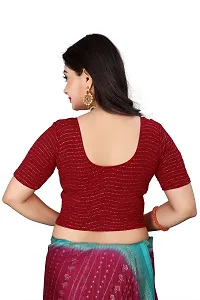 Stylish Cotton Blend Round Neck Stitched Blouse For Women-thumb1