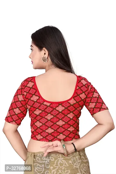 Stylish Cotton Blend Round Neck Stitched Blouse For Women-thumb3