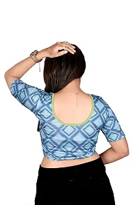 Stylish Cotton Blend Round Neck Stitched Blouse For Women-thumb3