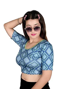 Stylish Cotton Blend Round Neck Stitched Blouse For Women-thumb1