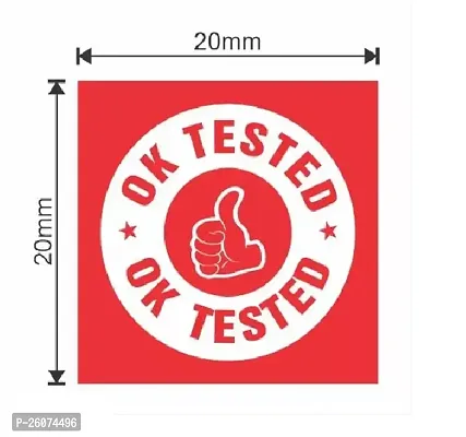 Ok Tested Stickers Label Small Size 20 mm Square Paper Blue Self Adhesive Stickers (Pack of 500 pcs)