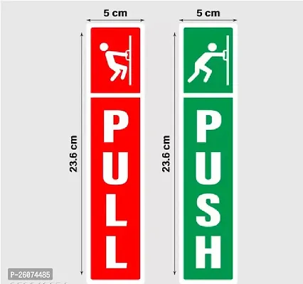 Push  Pull Door Stickers Pack of 2 pcs Each ( Push 2 Pcs Pull 2 Pcs) Self Adhesive Sticker (Pack of 2)
