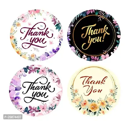 Thank You Sticker 1.5 inch Vinyl Waterproof (100 Pcs) Self Adhesive Sticker (Pack of 100)