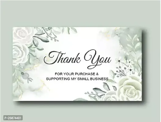 100 Mini Thank You for Your Order Business Cards Shopping Purchase Thanks Greeting Cards to Customer Appreciation Cards for Small Business Owners Sellers (3.5 x 2.1 Inch)