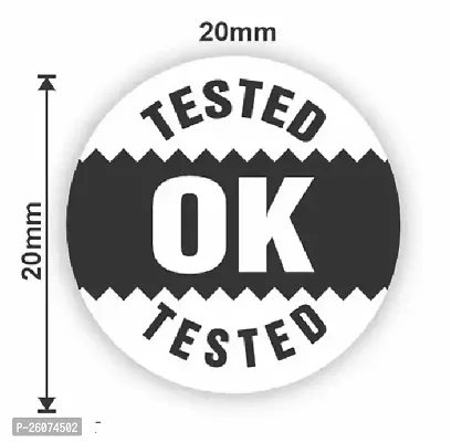 OK Tested Stickers 500 Pack Self Adhesive Paper Label (Black)