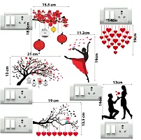 PVC Switch Board Wall Sticker for Living Room Bedroom Office Home Hall Deacute;cor Beautiful Decorative Birds Wall Sticker size 32.5 cm x 48 cm Pack of 6-thumb1