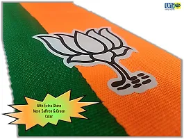 UNIq Bharatiya Janata Party ? BJP Flag Design Neon/Flurorescent Scarf - BJP Flaunt Unisex Dupatta - Roto Fatka in 100% Cotton Fabric ? 58 Inch Size Dual Colour-thumb2