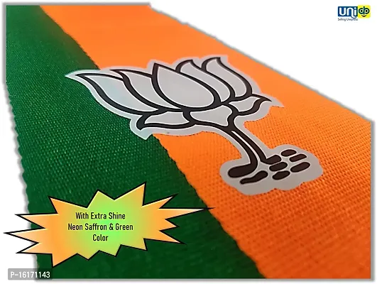 UNIq Bharatiya Janata Party ? Design Neon/Flurorescent Scarf - BJP Flaunt Unisex Dupatta - Fatka in 100% Cotton Fabric ? 58 Inch Size Dual Colour-thumb3