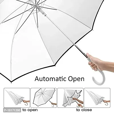 Generic Colorful Transparent Automatic Rain Umbrella Dome Wedding Party Favor Waterproof Umbrella-thumb2