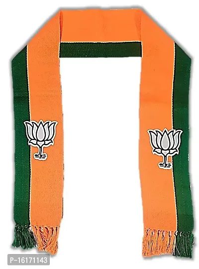 UNIq Bharatiya Janata Party ? Design Neon/Flurorescent Scarf - BJP Flaunt Unisex Dupatta - Fatka in 100% Cotton Fabric ? 58 Inch Size Dual Colour-thumb0