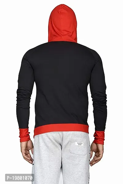 RiseMax Colourblocked Cotton Blend M30 Full Sleeve Hoodie Regular Fit T-Shirt for Men-thumb4